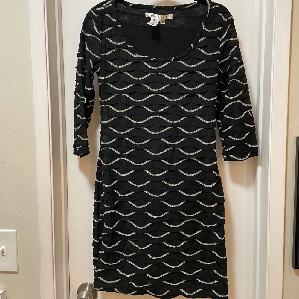 Max Studio Black & White Textured Dress